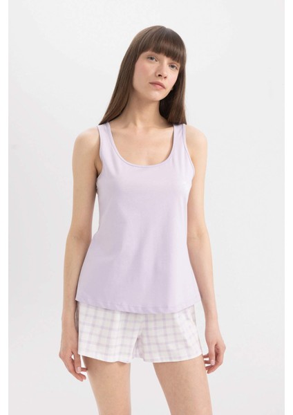 Fall in Love Pijama Takımı Askılı Üst Desenli Şort Alt C7898AX24HS