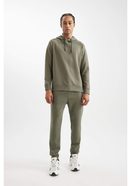 Fit Standart Fit Kapüşonlu Skuba Dalgıç Kumaş Sporcu Sweatshirt C0482AX24AU