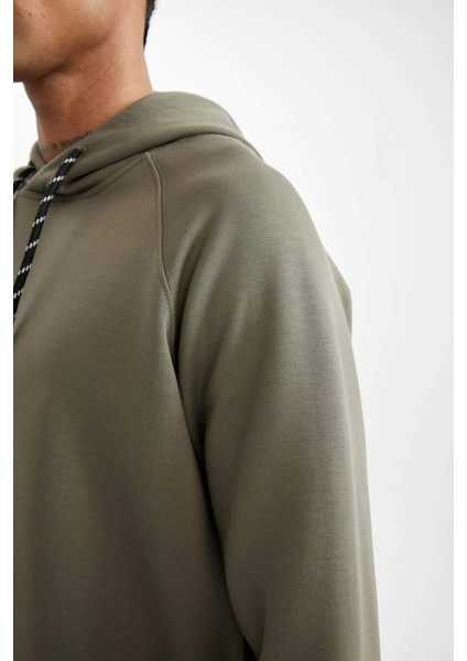 Fit Standart Fit Kapüşonlu Skuba Dalgıç Kumaş Sporcu Sweatshirt C0482AX24AU