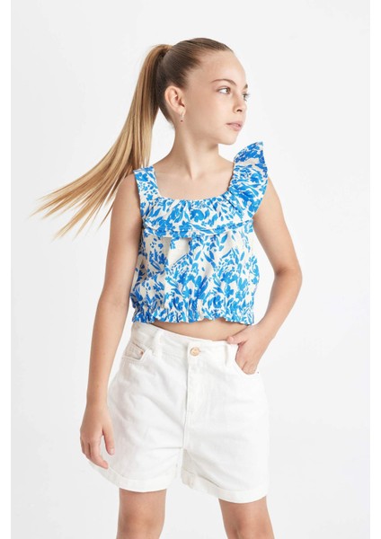 Kız Çocuk Desenli Kolsuz Bluz C1082A824SM