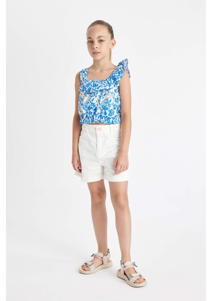 Kız Çocuk Desenli Kolsuz Bluz C1082A824SM