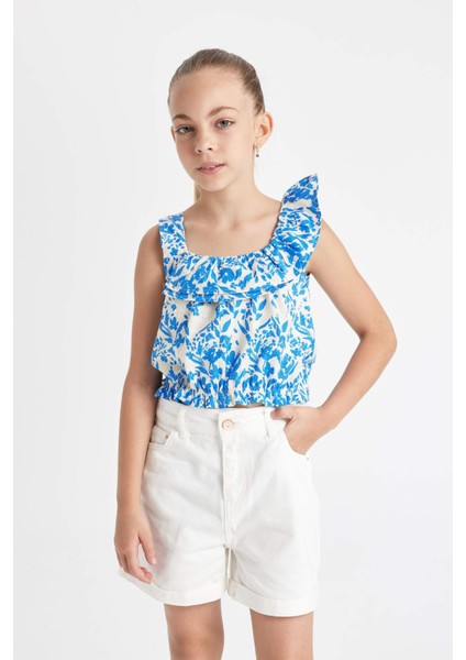 Kız Çocuk Desenli Kolsuz Bluz C1082A824SM