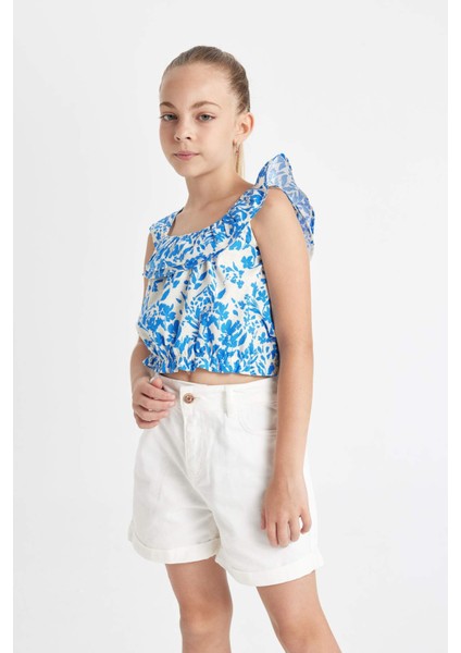 Kız Çocuk Desenli Kolsuz Bluz C1082A824SM