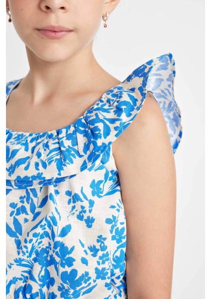 Kız Çocuk Desenli Kolsuz Bluz C1082A824SM