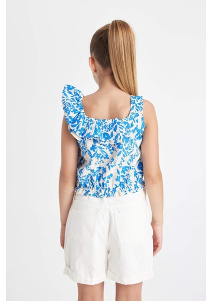 Kız Çocuk Desenli Kolsuz Bluz C1082A824SM