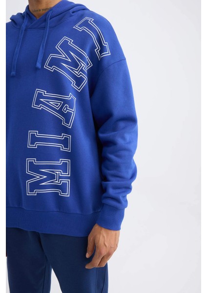 Fit NBA Miami Heat Oversize Geniş Kalıp Kapüşonlu Kalın Sweatshirt D0677AX24AU