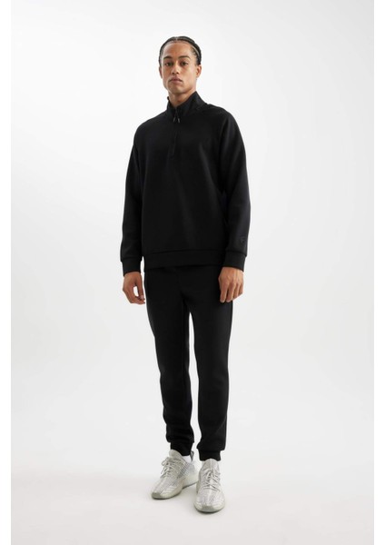 Fit Sporcu Jogger Eşofman Altı Slim Fit Dar Kesim Skuba Dalgıç Kumaş Standart Paça C0485AX24AU