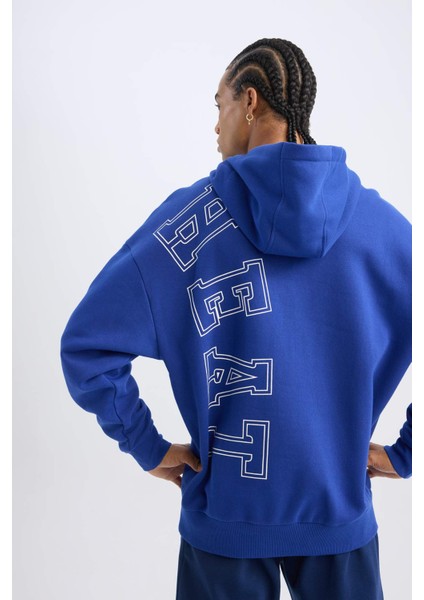 Fit NBA Miami Heat Oversize Geniş Kalıp Kapüşonlu Kalın Sweatshirt D0677AX24AU