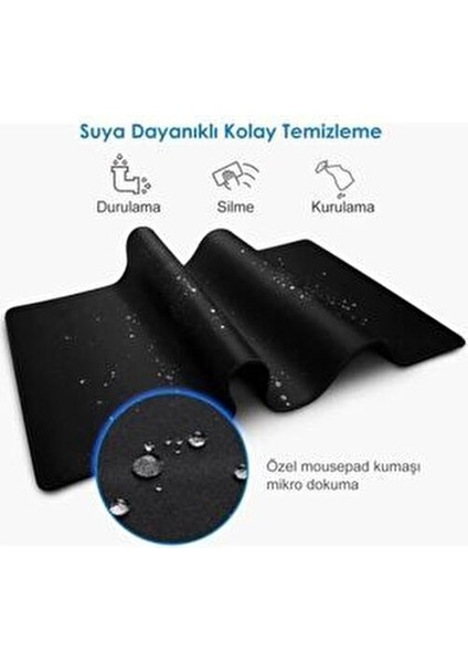 XXL Oyuncu Mousepad Dikişli 90x40 cm Siyah Renkli indirimleri