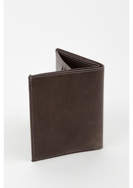 Kutulu Deri Gri Crazy Dikey Küçük Boy Erkek El Portföyü Cüzdan