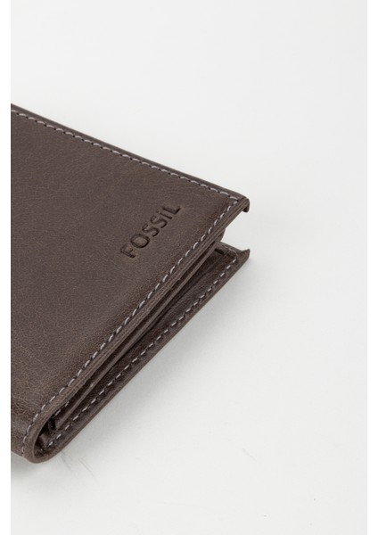 Kutulu Deri Gri Crazy Dikey Küçük Boy Erkek El Portföyü Cüzdan