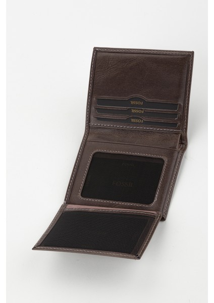 Kutulu Deri Gri Crazy Dikey Küçük Boy Erkek El Portföyü Cüzdan