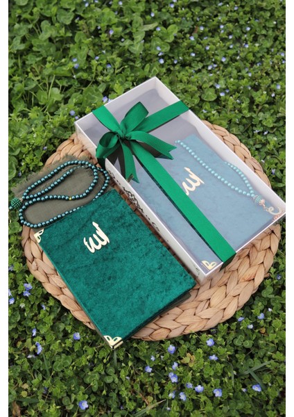 20 Adet Eşarplı Yasin Hediyelik Mevlid Seti Y201 Yeşil
