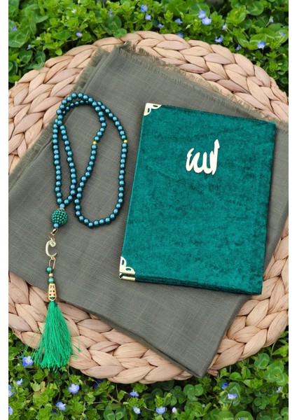 20 Adet Eşarplı Yasin Hediyelik Mevlid Seti Y201 Yeşil fırsatları