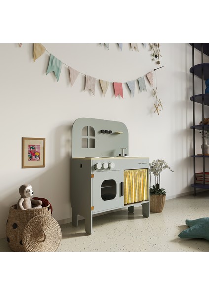 Eternal Sunshine Montessori Ahşap Mutfak Oyuncak Seti Doğal ve Güvenli Eğitici Ihlamur Yeşili modelleri