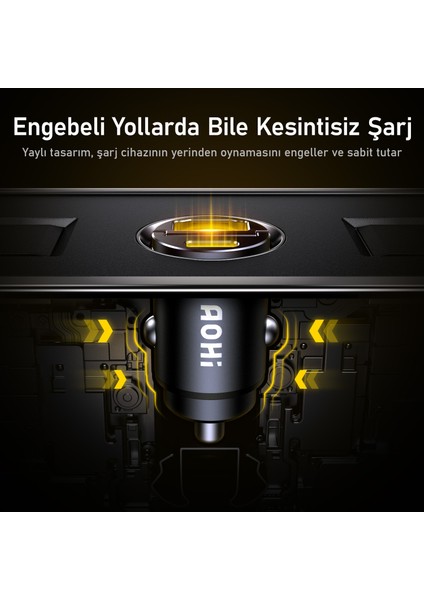 Superauto 2 Portlu Pd 65W Araç Içi Şarjı, 140W LED Ekranlı Naylon Örgülü Süper Hızlı Şarj Kablosu