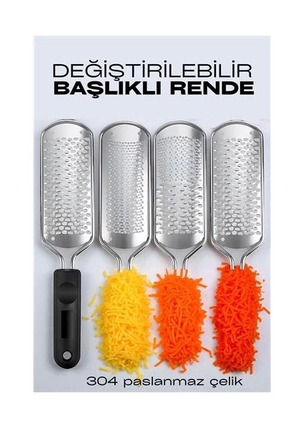 Bfs Rende 3 Değiştirilebilir Başlıklı Profesyonel 304 Çelik El Rendesi