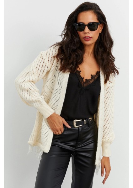 Kadın Ekru Ajurlu Hırka YV104-90 fiyatları