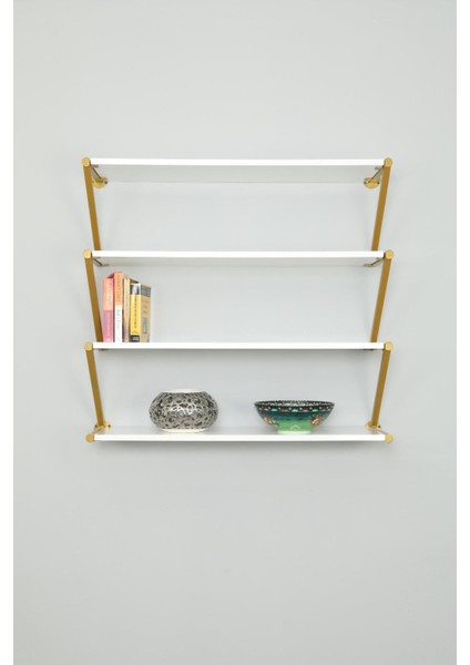 Duvara Monte Gold Boyalı Z Raflı Stand
