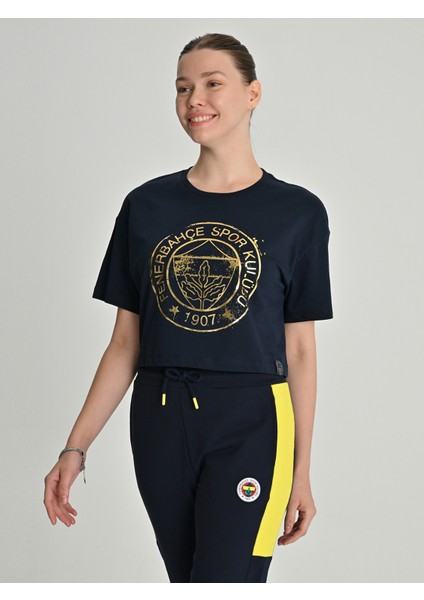 Kadın Gold Logolu Trıbun Tshırt 1907 Modeli Şık Lacivert Renk fiyatları