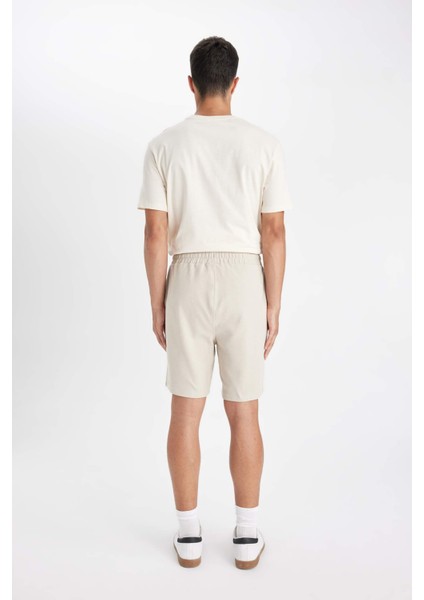 Slim Fit Dar Kesim Esnek Belli Basic Düz Şort B1382AX24SM
