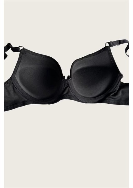 Siyah-Ten 2'li Mikro Kumaş Push Up Dolgulu Balenli Günlük Destekli Sütyen fiyatları