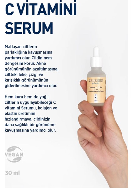 Celenes 12,5% C Vitamini + OATS + Niacinamide Yüz Serumu 30 ML fırsatları