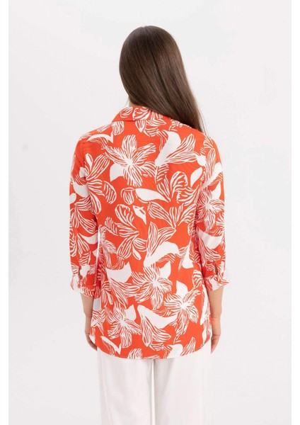 Loose Fit Desenli Uzun Kollu Gömlek U3684AZ24SM
