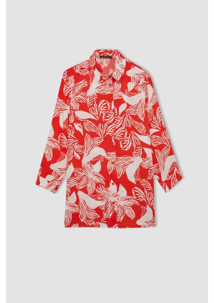 Loose Fit Desenli Uzun Kollu Gömlek U3684AZ24SM