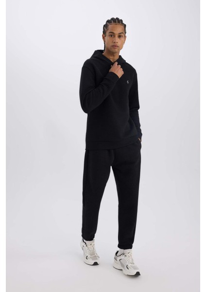 Fit Sporcu Jogger Eşofman Altı Standart Fit Beli Paçası Lastikli Basic Düz Cepli D0753AX24AU