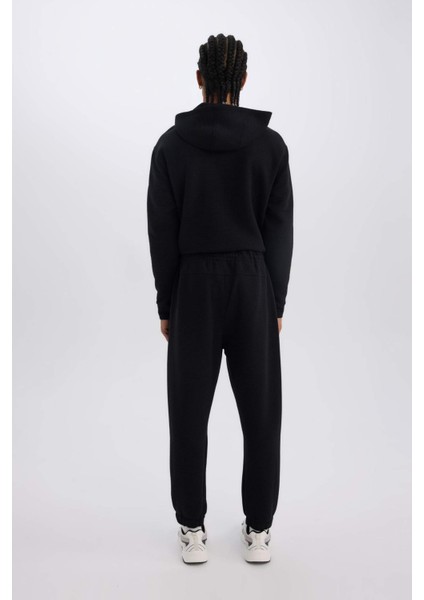 Fit Sporcu Jogger Eşofman Altı Standart Fit Beli Paçası Lastikli Basic Düz Cepli D0753AX24AU