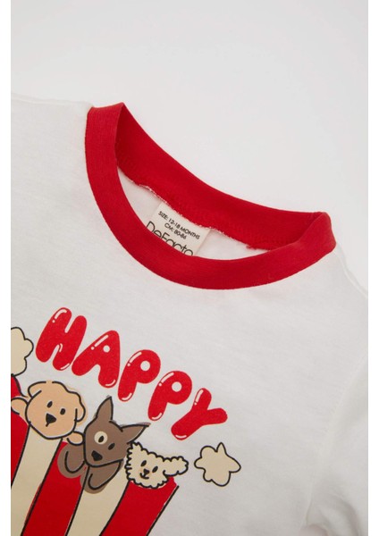 Erkek Bebek Pijama Takım Baskılı Penye Kısa Kollu Üst Beli Lastikli Şort Alt C5199A524HS