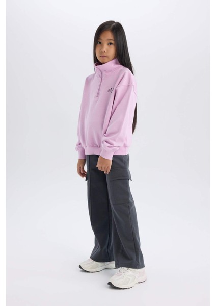 Kız Çocuk Wide Leg Bol Geniş Paça Kargo Cepli Eşofman Altı D0744A824AU