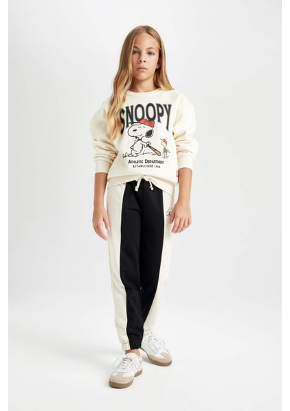 Kız Çocuk Renk Bloklu Beli Paçası Lastikli Jogger Eşofman Altı