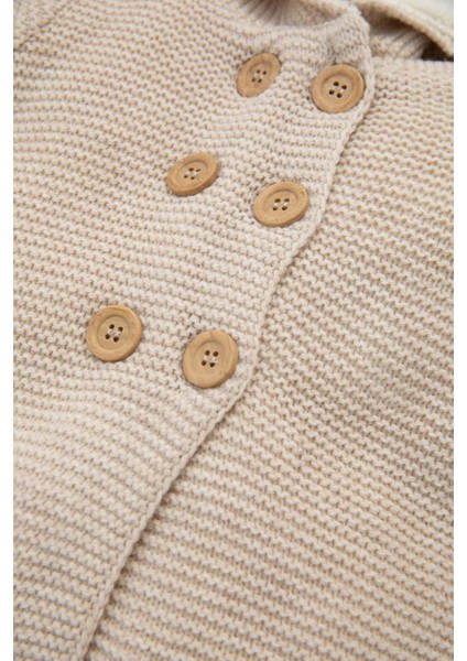 Kız Bebek Triko İçi Polarlı Kapüşonlu Düğmeli Hırka A4071A524AU