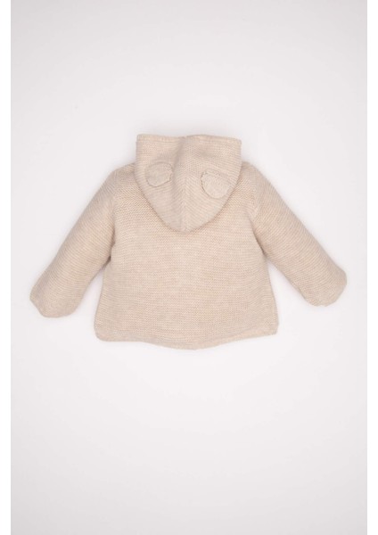 Kız Bebek Triko İçi Polarlı Kapüşonlu Düğmeli Hırka A4071A524AU