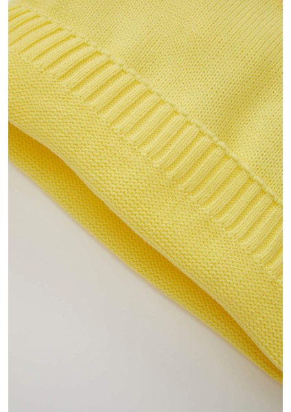 Kız Bebek Kalp Desenli Bisiklet Yaka Triko Kazak C8089A524AU