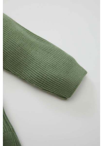 Erkek Bebek 2'li Takım Basic Düz Düğmeli Uzun Kollu Triko Hırka Beli Lastikli Triko Alt C9594A524AU