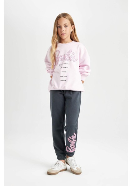 Kız Çocuk Barbie Beli Paçası Lastikli Cepli Jogger Eşofman Altı D0742A824AU