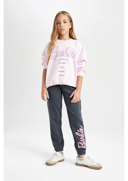 Kız Çocuk Barbie Beli Paçası Lastikli Cepli Jogger Eşofman Altı D0742A824AU