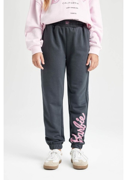 Kız Çocuk Barbie Beli Paçası Lastikli Cepli Jogger Eşofman Altı D0742A824AU