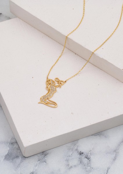 14 Ayar Altın Anne Bebek Kolyesi modelleri