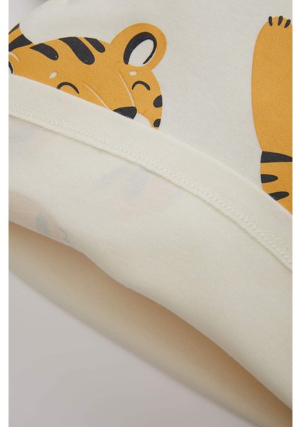 Erkek Bebek Pijama Takımı Kaplan Baskılı Penye Kısa Kollu Üst Beli Lastikli Uzun Alt C0732A524SM
