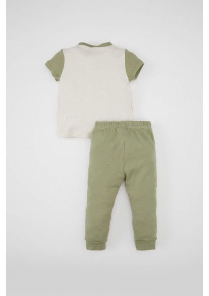 Erkek Bebek Pijama Takımı Kaplan Baskılı Penye Kısa Kollu Üst Beli Lastikli Uzun Alt C0732A524SM