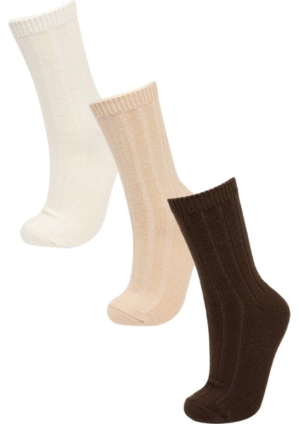 Kadın 3'lü Kışlık Bot Çorabı D1190AXNS