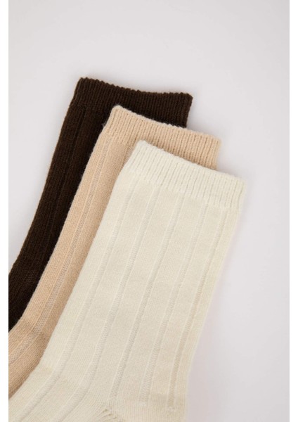 Kadın 3'lü Kışlık Bot Çorabı D1190AXNS