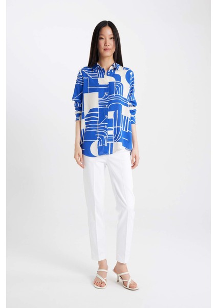 Regular Fit Desenli Uzun Kollu Gömlek I8266AZ24SP