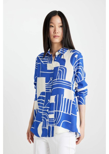 Regular Fit Desenli Uzun Kollu Gömlek I8266AZ24SP