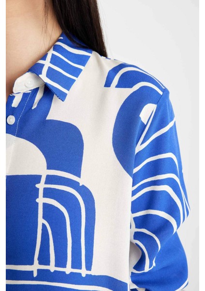 Regular Fit Desenli Uzun Kollu Gömlek I8266AZ24SP