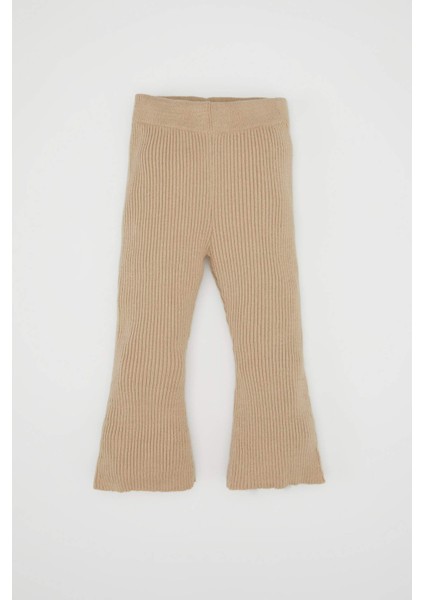 Kız Bebek 2'li Takım Çizgili Polo Yaka Triko Kazak İspanyol Paça Triko Tayt C8453A524WN